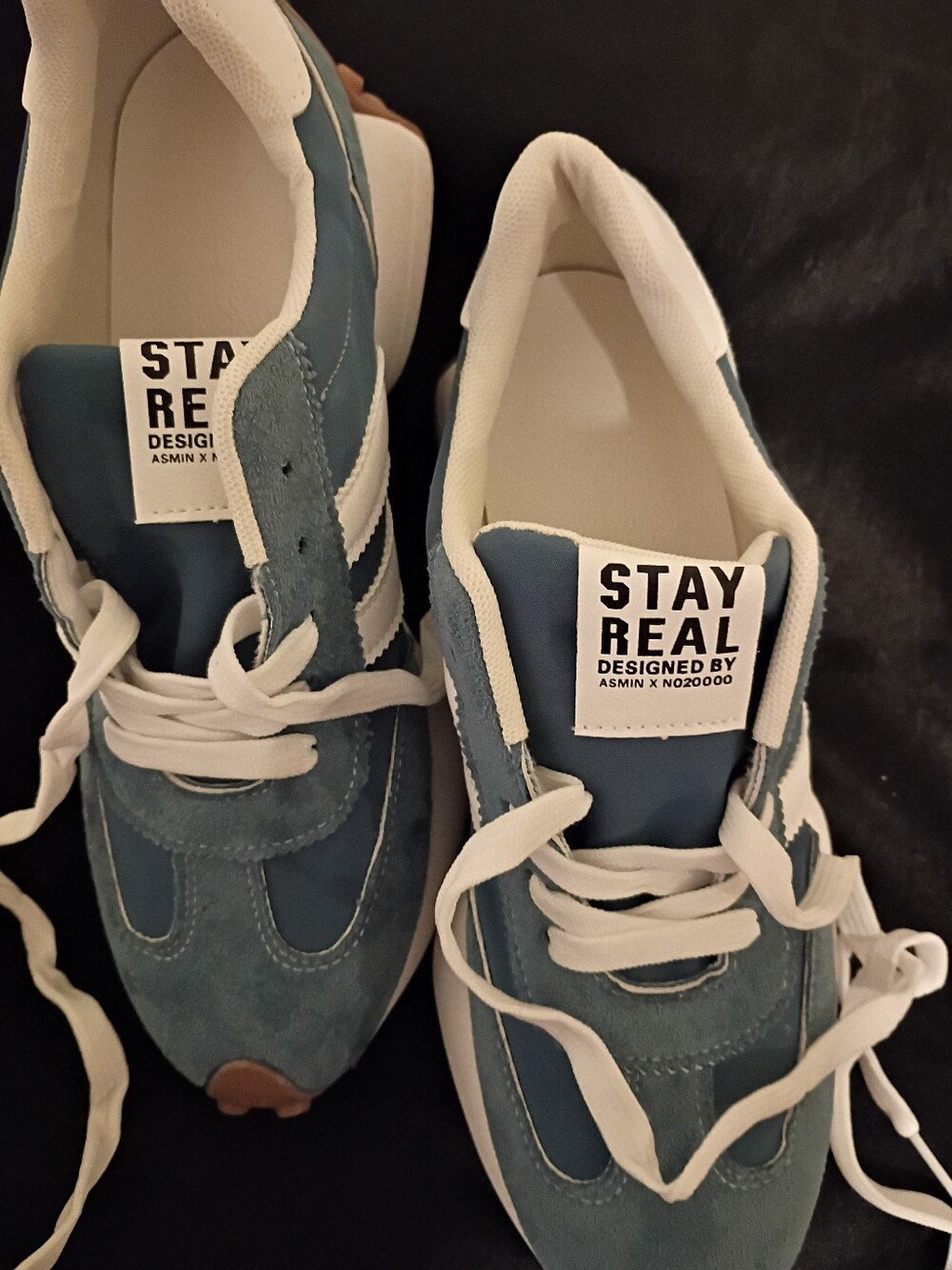 Women's Teal & White Lace-Up Sneakers